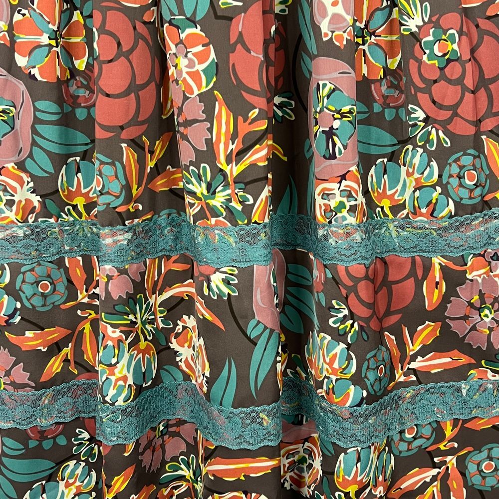 Matilda Jane Mauve Top with Teal & Brown Floral Midi Skirt - Picture 4 of 14